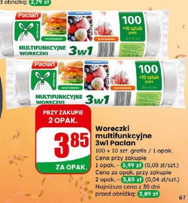 Woreczki multifunkcyjne 3w1  promocja w Dino