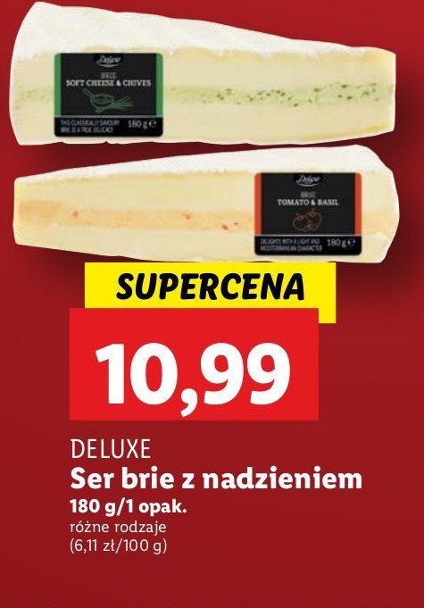 Ser brie nadziewany serkiem śmietankowym z pesto bazyliowym i młodą cebulką Deluxe promocja