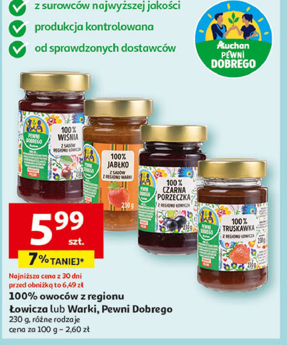 Dżem czarna porzeczka Auchan pewni dobrego promocja