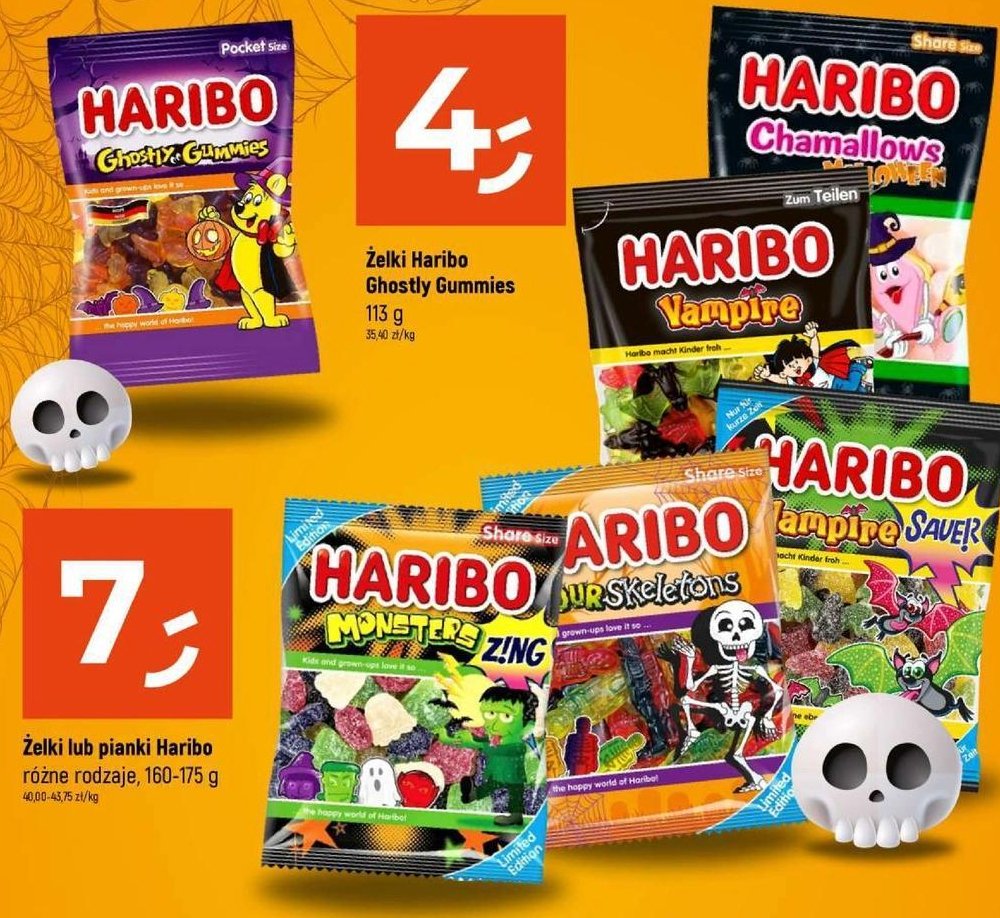 Żelki sour skeletons Haribo promocja