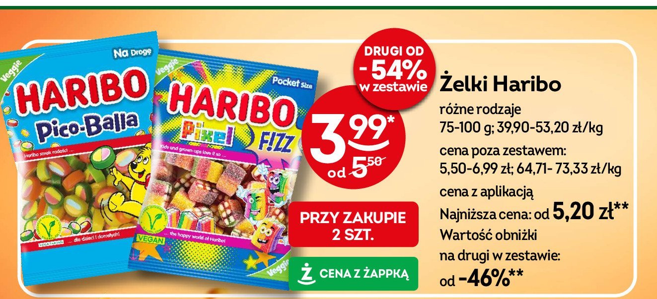 Żelki kostki kwaśne Haribo fizz promocja w Żabka