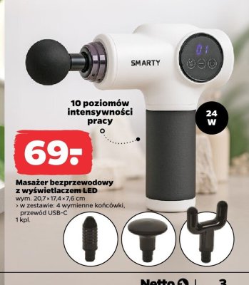 Masażer bezprzewodowy z wyświetlaczem LED promocja w Netto