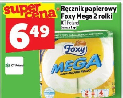 Ręcznik papierowy Foxy Mega 2 rolki promocja w TOPAZ