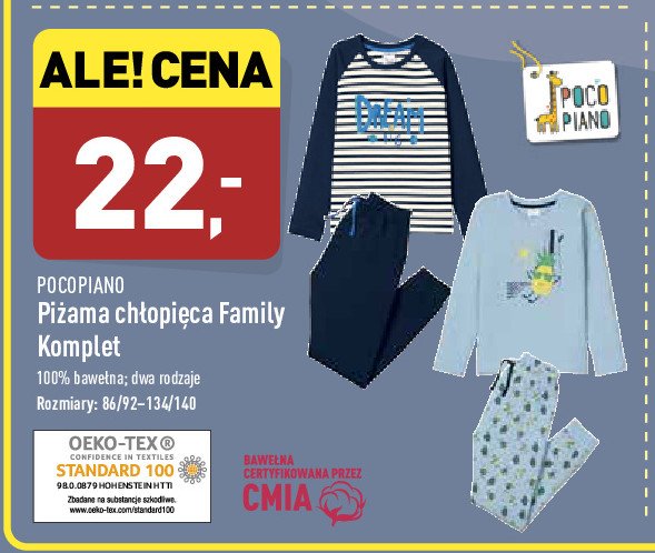 Piżama chłopięca family 86/92-134/140 Pocopiano promocja
