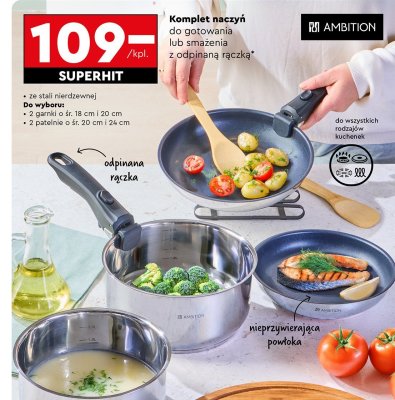 Zestaw 2 garnków 18 cm i 20 cm Ambition promocja w Biedronka