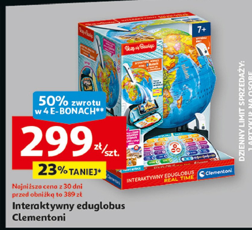 Interaktywny eduglobus poznaj śiwat Clementoni promocja w Auchan