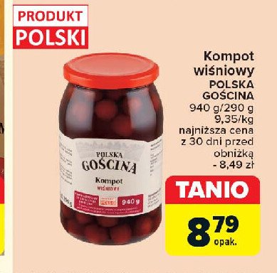 Kompot wiśniowy Polska gościna promocja w Carrefour