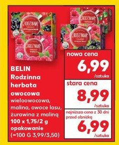 Herbatka rodzinna malina Belin promocja