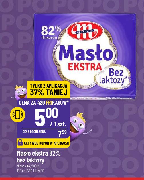 Masło ekstra bez laktozy Mlekovita masło polskie promocja