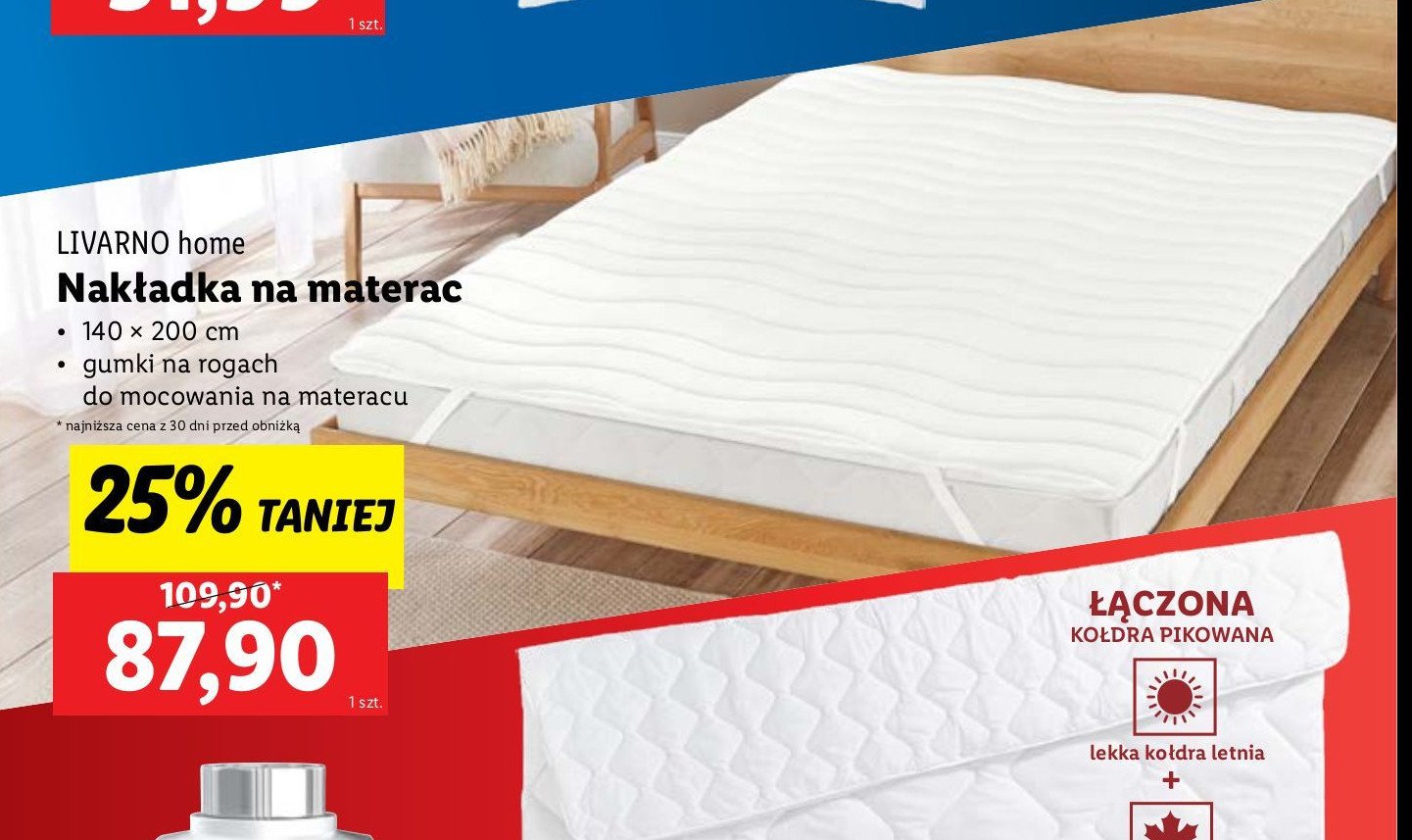 Nakładka na materac 140 x 200 cm promocja w Lidl