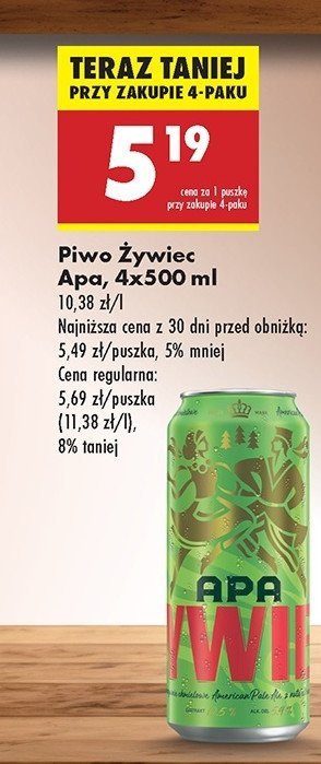 Piwo Żywiec apa promocja w Biedronka