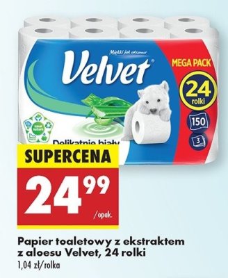 Papier toaletowy delikatnie bia艂y z wyci膮giem z aloesu Velvet promocja