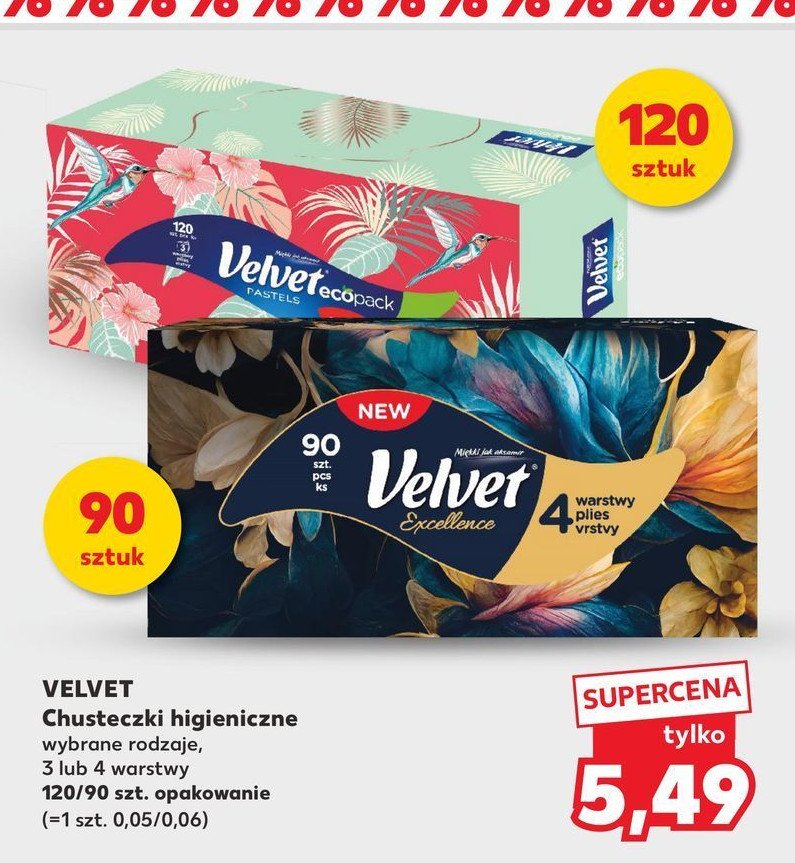 Chusteczki higieniczne harmony Velvet promocja