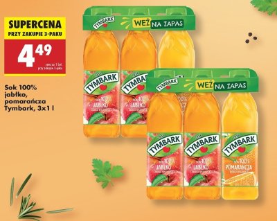 Sok jab艂kowy 2 szt + pomara艅czowy Tymbark 1936 promocja