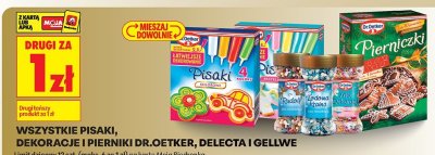 Wszystkie pisaki, dekoracje i pierniki Dr.Oetker, Delecta, Gellwe DRUGI ZA 1 ZŁ promocja w Biedronka