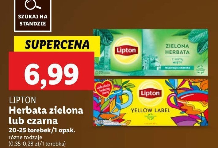 Herbata Lipton yellow label tea promocja w Lidl