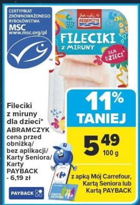 Fileciki z miruny dla dzieci ABRAMCZYK promocja w Carrefour