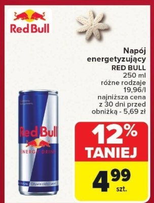 Napój energetyzujący RED BULL różne rodzaje promocja w Carrefour Market
