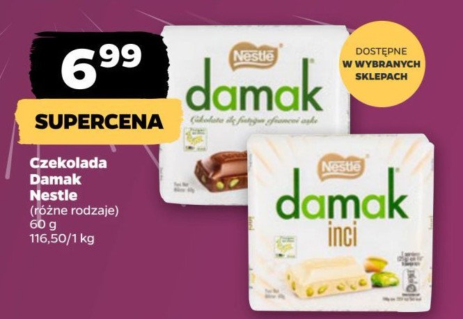 Czekolada inci Nestle damak promocja w Netto