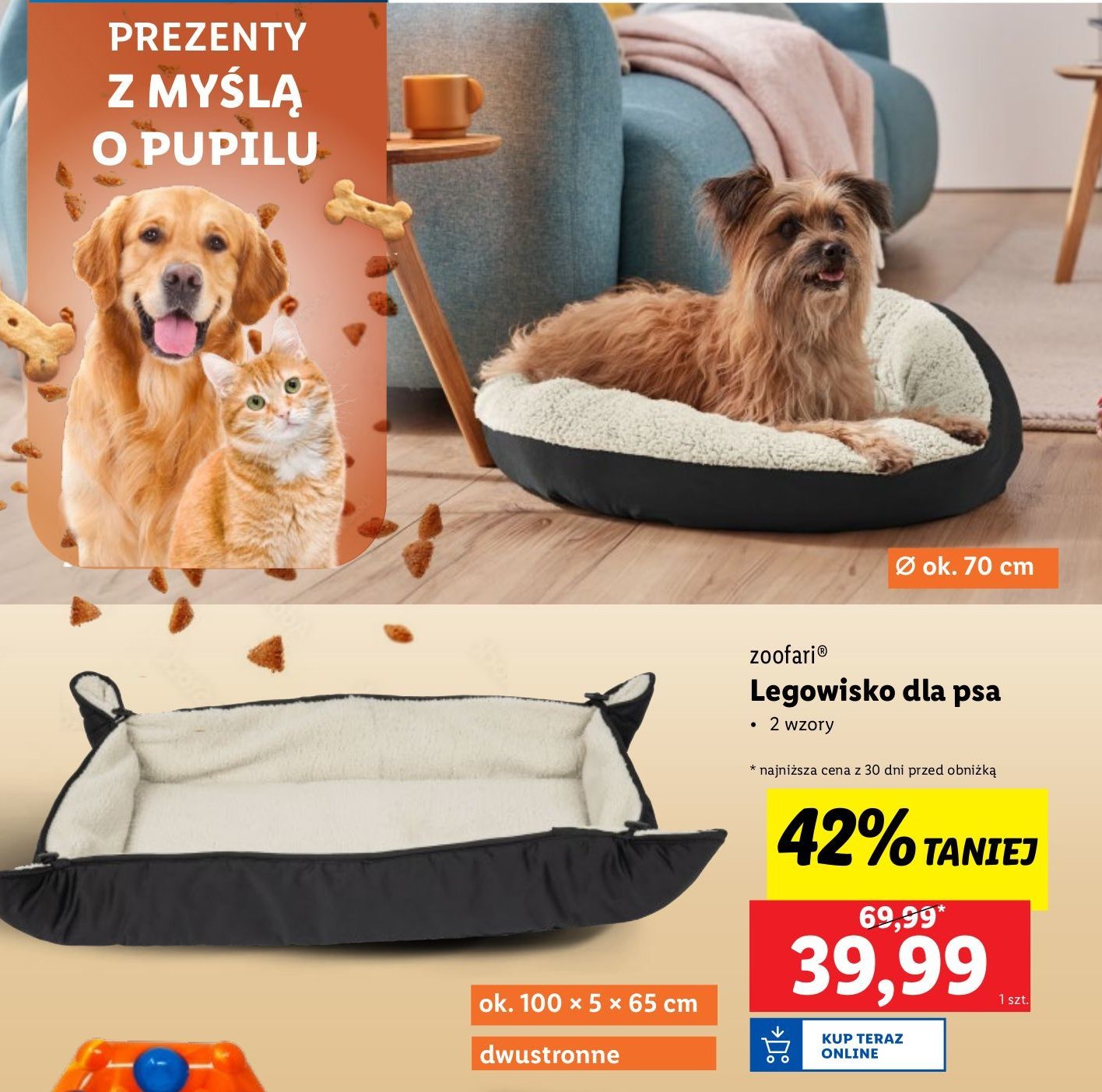 Legowisko dla psa Zoofari promocja w Lidl