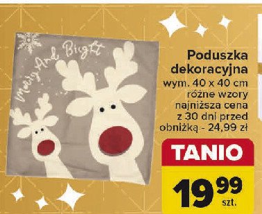 Poduszka dekoracyjna 40 x 40 cm promocja w Carrefour