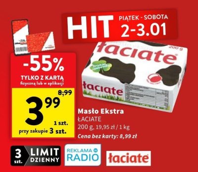 Masło Ekstra Łaciate 200 g promocja w Intermarche