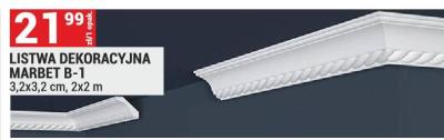 Listwa dekoracyjna MARBET B-1 3,2x3,2 cm, 2x2 m promocja w Merkury Market