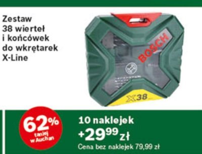 Zestaw 38 wierteł i końcówek do wkrętarek X-Line  promocja w Auchan