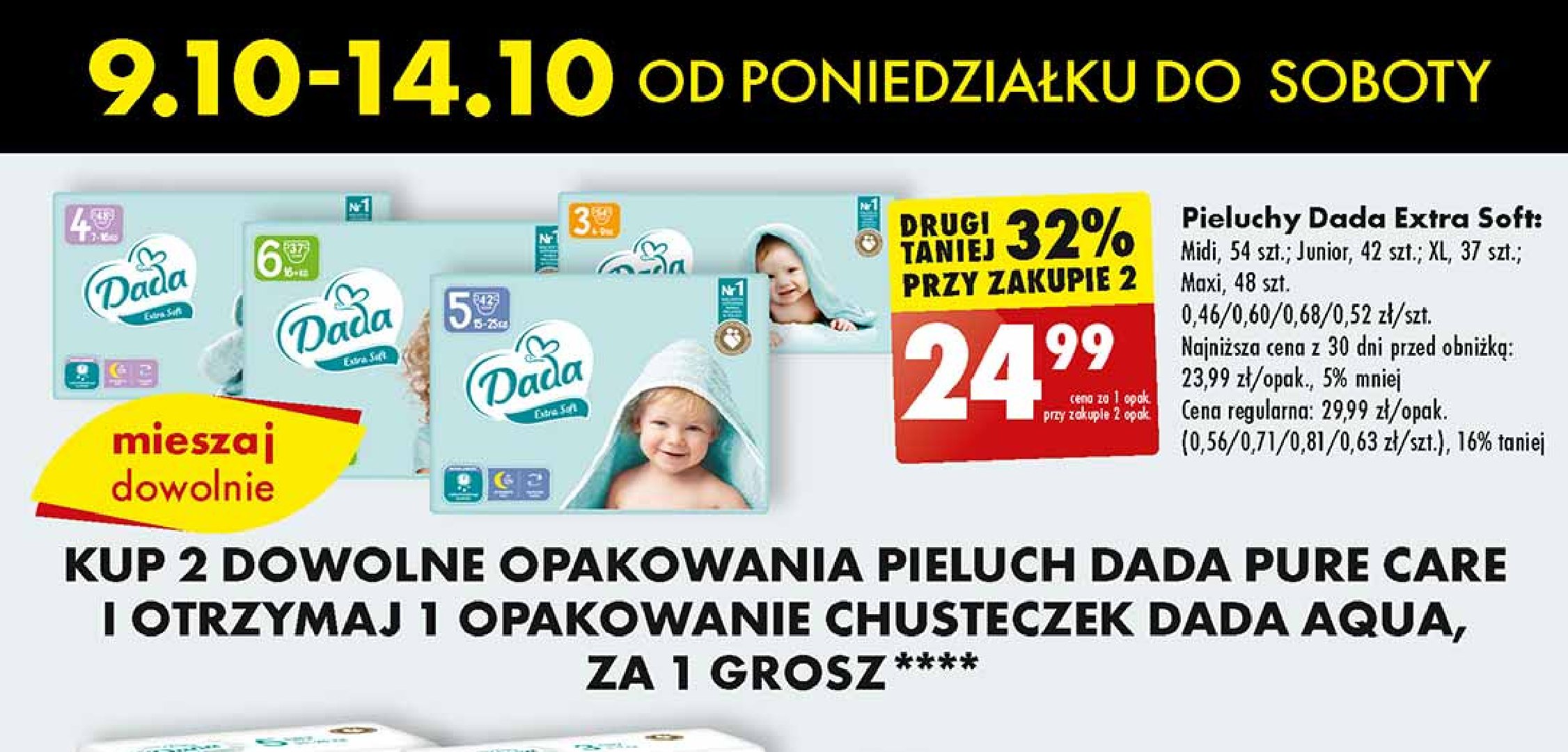 Pieluszki dla dzieci maxi Dada extra soft promocja
