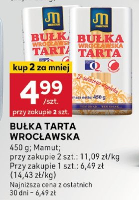 Bułka tarta Wrocławska promocja w Stokrotka