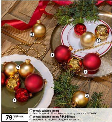 Bombki szklane VITBIS złoty promocja w Leroy Merlin