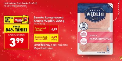 Szynka konserwowa Kraina Wędlin promocja w Biedronka