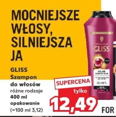 Szampon do włosów Gliss różne rodzaje 400 ml  promocja w Kaufland