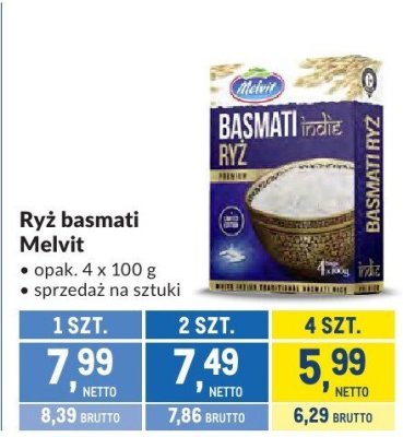 Ryż basmati Melvit promocja w Makro