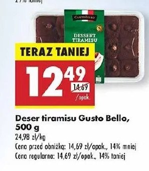 Deser tiramisu Gustobello (Biedronka) promocja