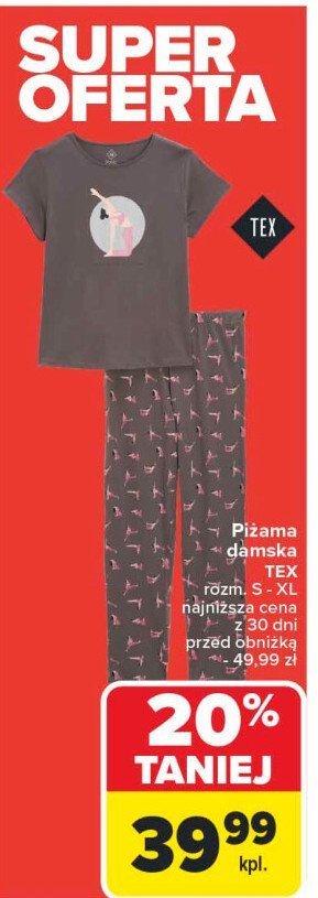 Piżama damska s-xl Tex promocja w Carrefour