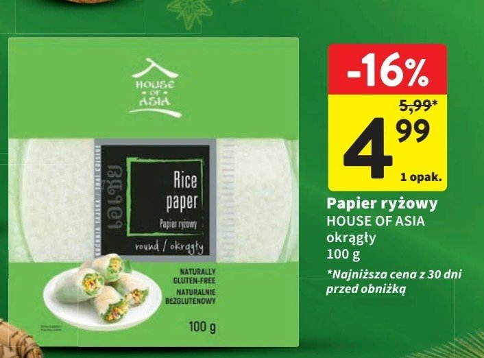 Papier ryżowy okrągły House of asia promocja w Intermarche