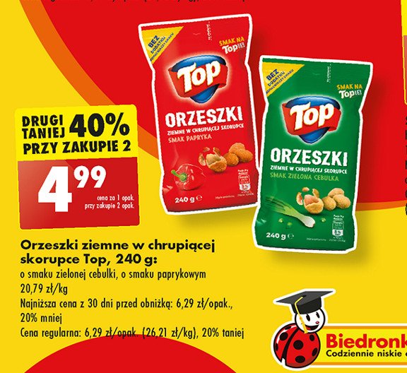 Orzeszki w panierce paprykowej Top akardo Top (biedronka) promocja w Biedronka