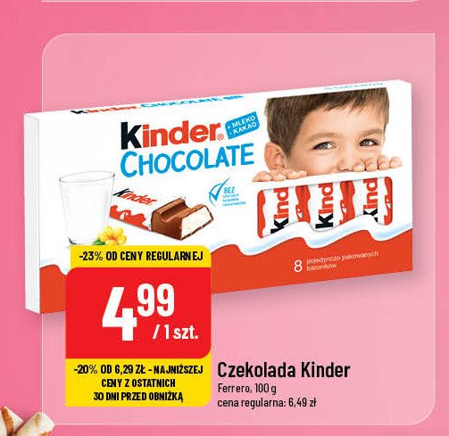 Czekoladki Kinder Chocolate promocja w POLOmarket
