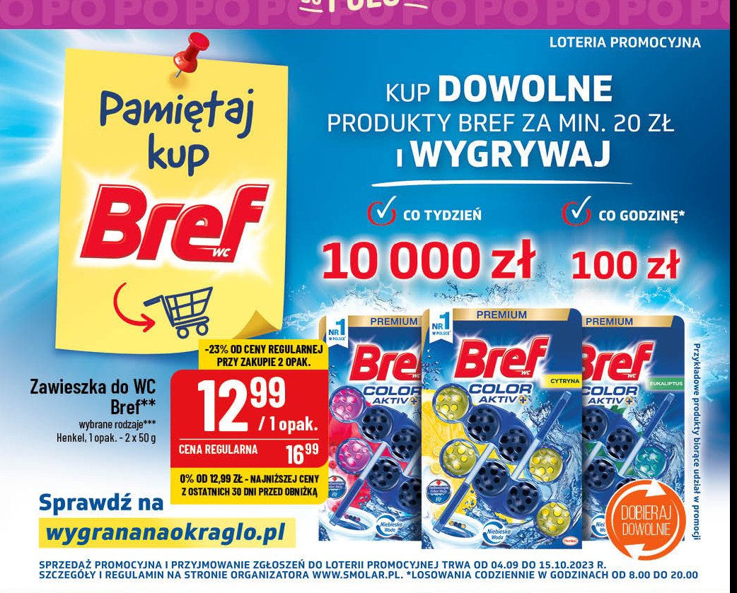Zawieszka do wc cytryna Bref color aktiv promocja