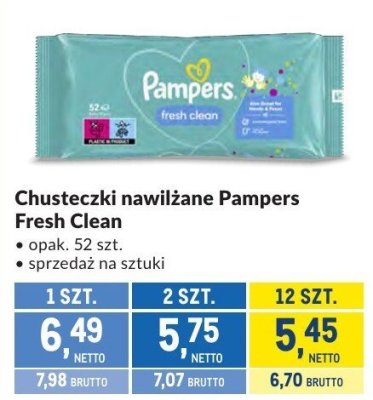 Chusteczki nawilżane Pampers Fresh Clean promocja w Makro