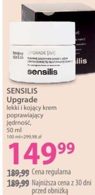 Krem SENSILIS Upgrade lekki i kojący krem poprawiający jędrność promocja w Hebe