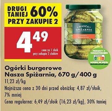 Ogorki burgerowe Nasza spiżarnia promocja