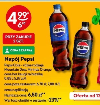 Napój Pepsi Cola promocja w Żabka