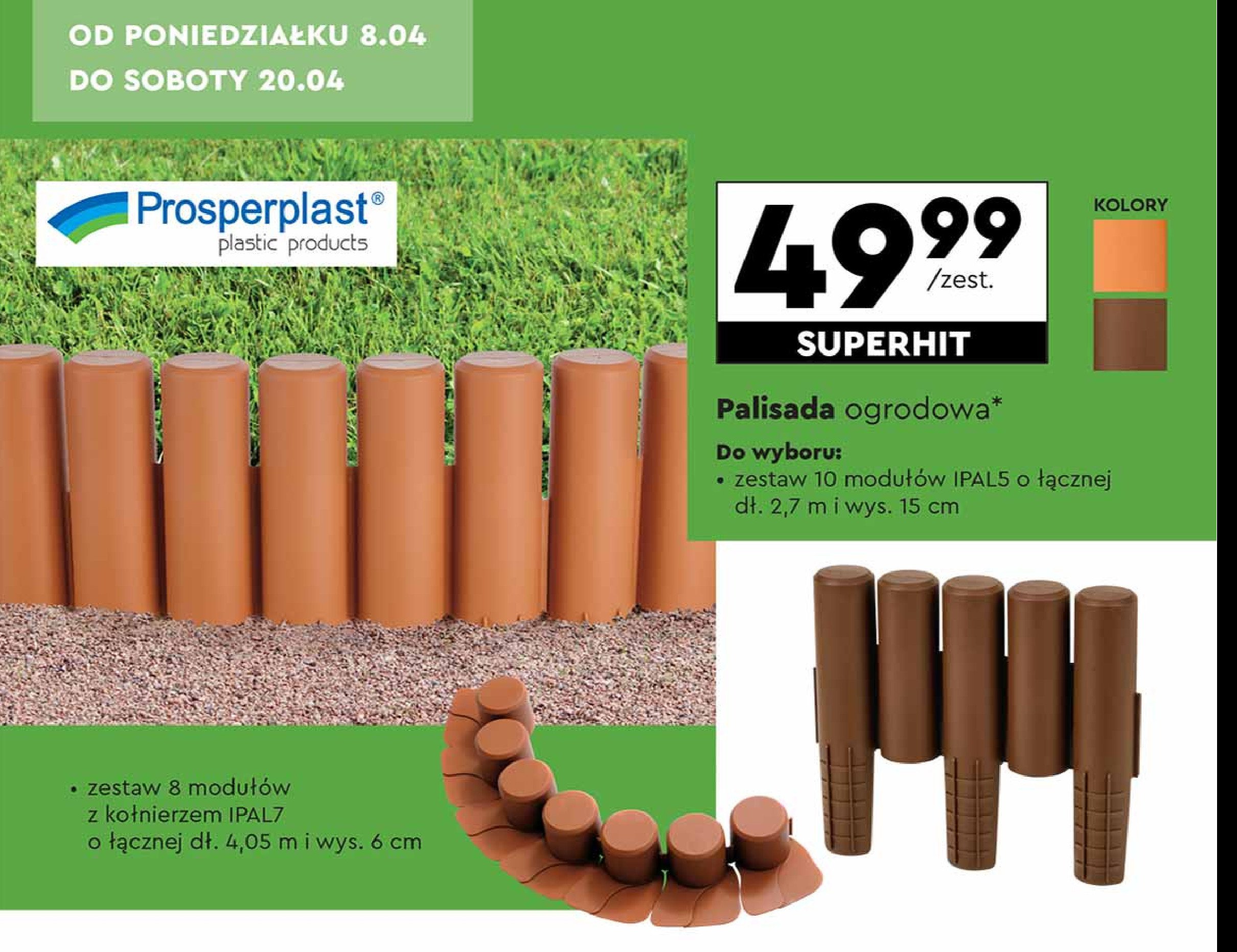 Obrzeże trawnikowe Prosperplast promocja