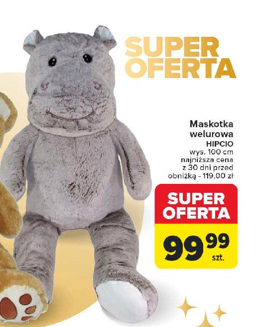 Maskotka hipopotam 100 cm promocja w Carrefour Market