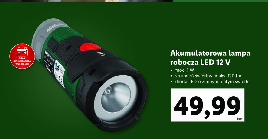 Lampa akumulatorowa robocza Parkside promocja