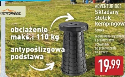 Stołek turystyczny składany ADVENTURIDGE promocja