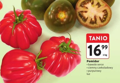 Pomidor - bawole serce, ciemny czekoladowy, purpurowy luz promocja w Intermarche