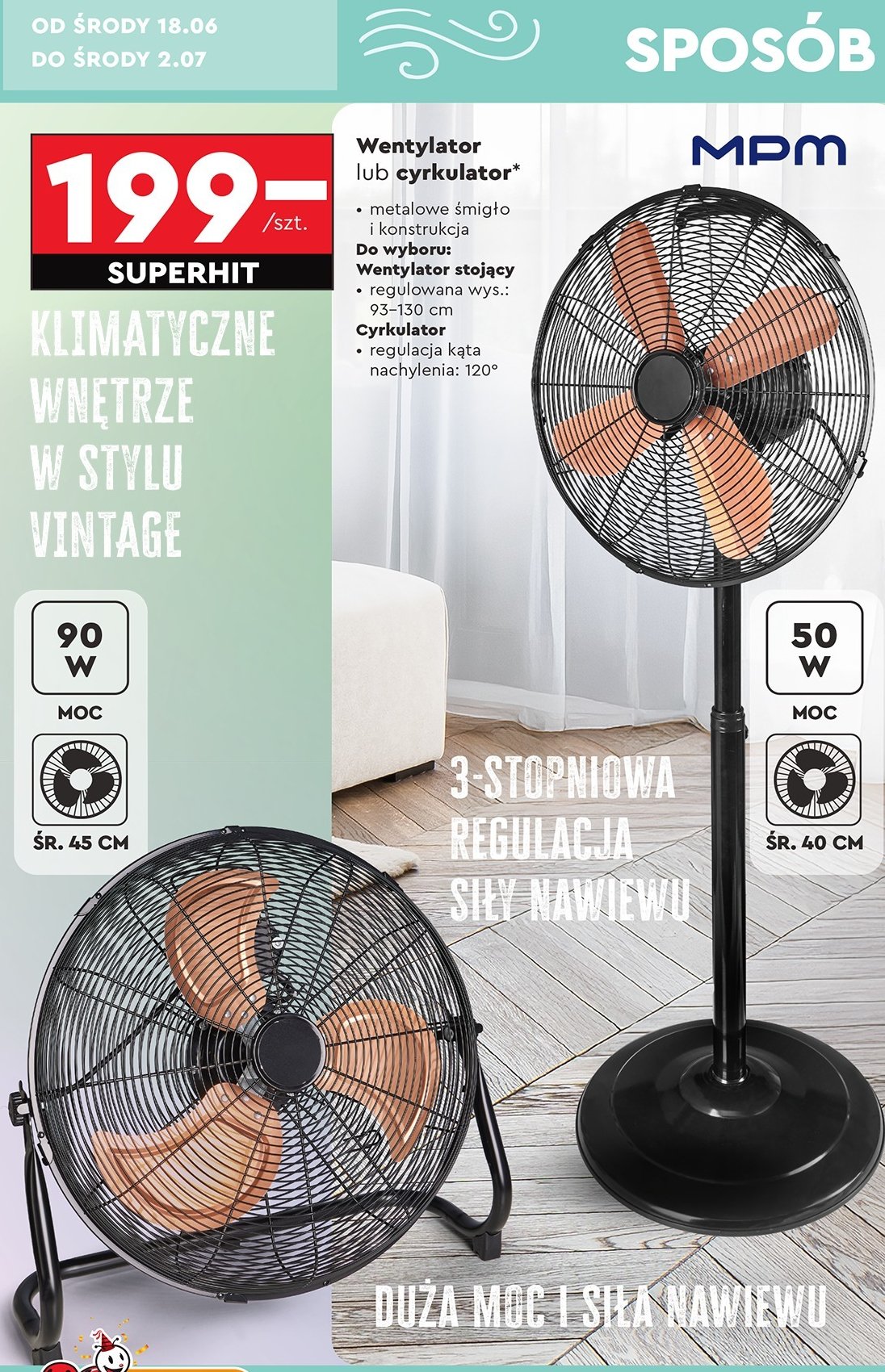 Wentylator stojący Mpm product promocja w Biedronka